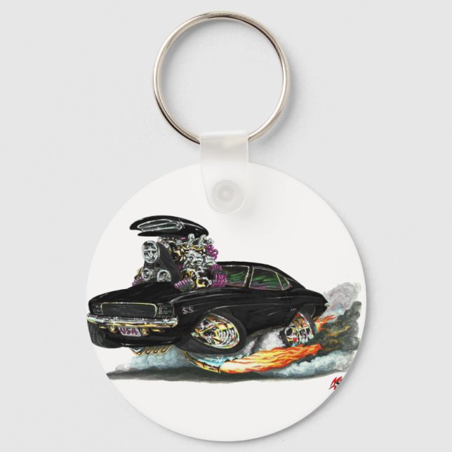 Llavero Coche negro Camaro RS SS de 1969 (Anverso)