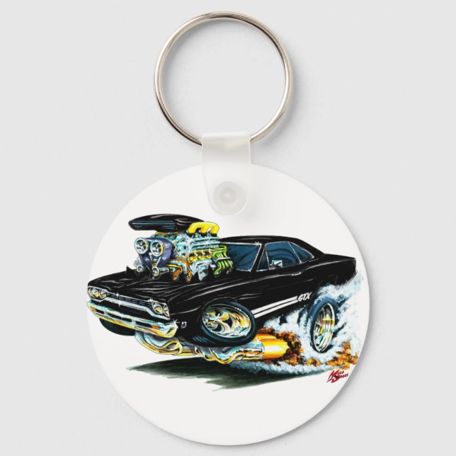Llavero Coche negro Plymouth GTX 1968-69 (Anverso)