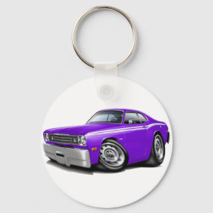 Llavero Coche Púrpura-Blanco 1970-74 del plumero