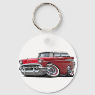 Llavero Coche Rojo-Blanco 1957 del nómada de Chevy