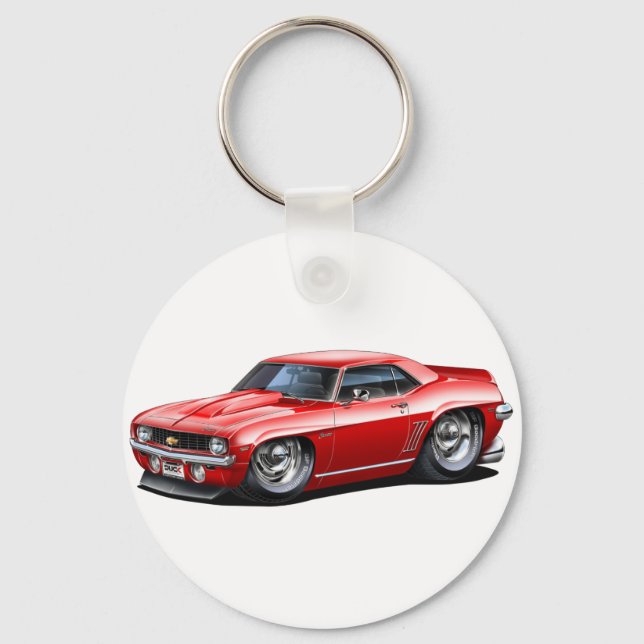 Llavero Coche rojo Camaro SS de 1969 (Anverso)