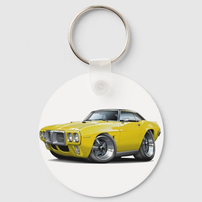 Llavero Coche superior amarillo-negro de Firebird 1969 (Anverso)