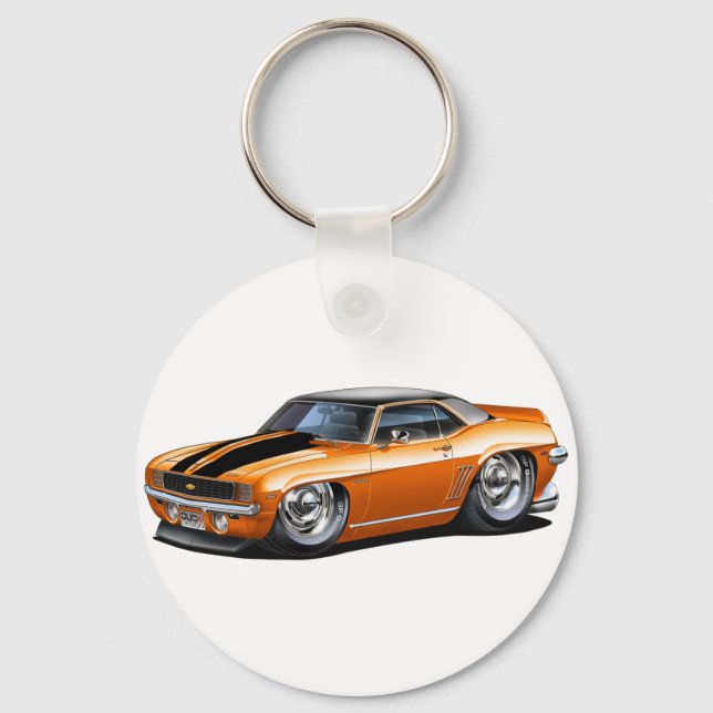 Llavero Coche superior Camaro Naranja-negro de 1969 (Anverso)