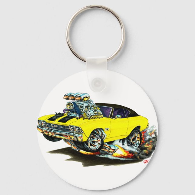 Llavero Coche superior Chevelle amarillo-negro 1968-69 (Anverso)