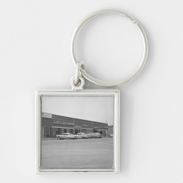 Llavero Coches en el centro comercial que parquea B&W (Frente)