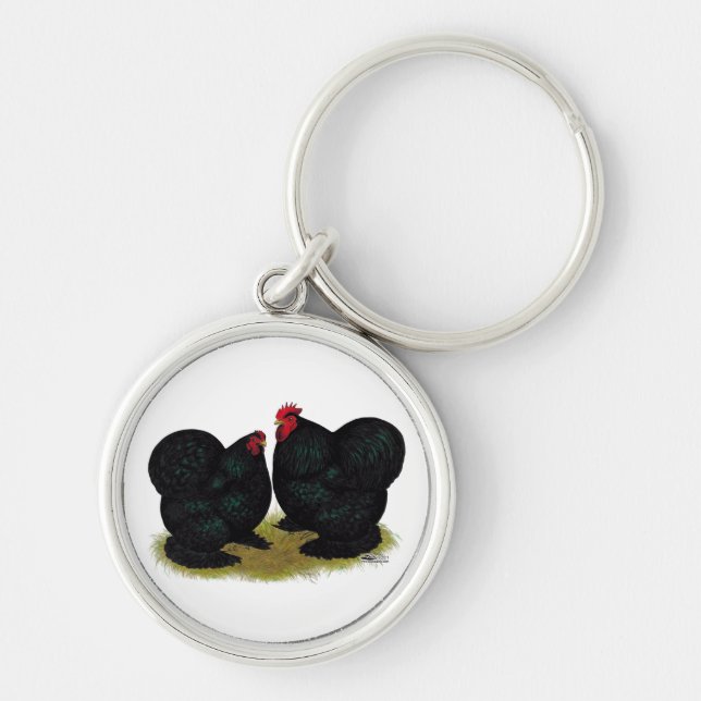 Llavero Cochins Black Bantam Pair (Frente)