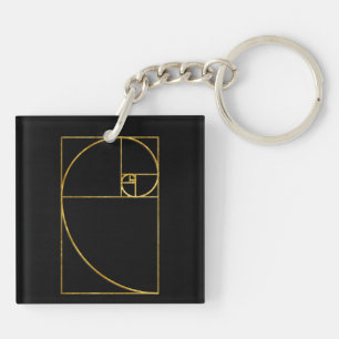 Llavero Cociente dorado en espiral de fibonacci sagrada