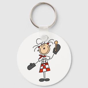 Llavero Cocinero de sexo femenino con las camisetas y los