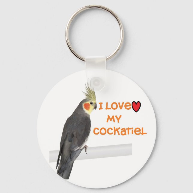 Llavero Cockatiel Keychain "Me encanta mi gallito" (Anverso)