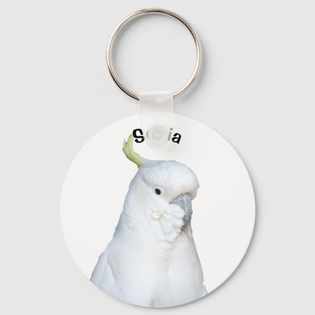 Llavero Cockatoo blanco australiano personalizado (Anverso)