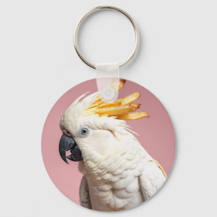 Llavero Cockatoo divertido con Escudo de Fries franceses
