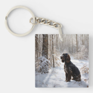 Llavero Cocker Spaniel Deja que nieve Navidad 