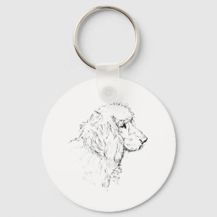 Llavero Cocker Spaniel – Dibujo de línea de perro minimali