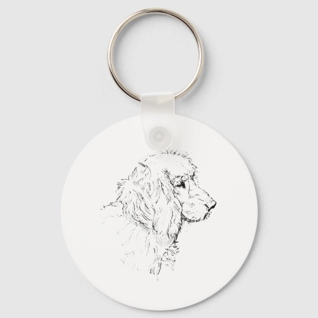 Llavero Cocker Spaniel – Dibujo de línea de perro minimali (Anverso)