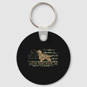 Llavero Cocker Spaniel Inglés Camuflaje Bandera Americana 