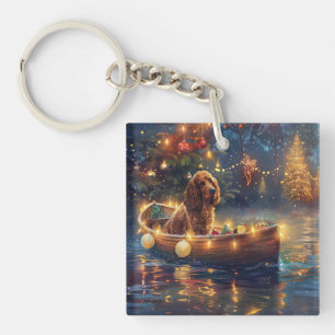 Llavero Cocker Spaniel Viaje Festivo de Navidad