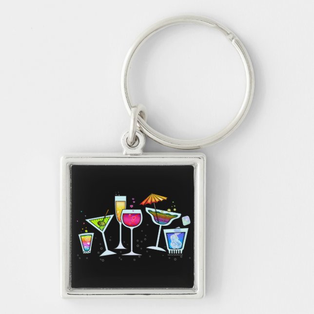 LLAVERO COCKTAIL GLASSES KEYCHAIN METALIZADO (Frente)