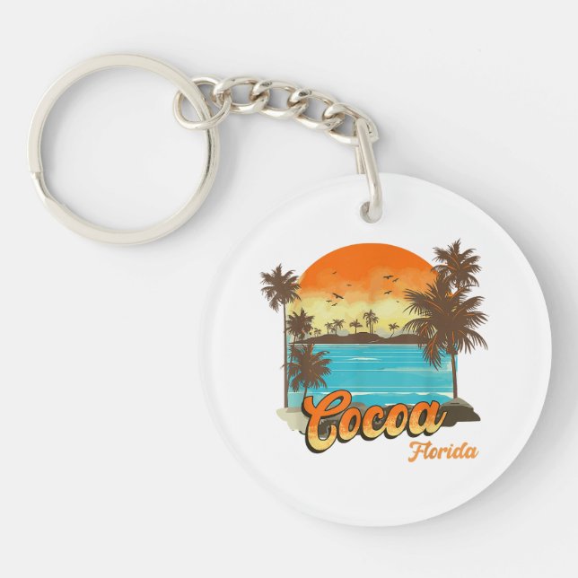 Llavero Cocoa Florida Beach Summer Vacation Palm Sunset (Frente)