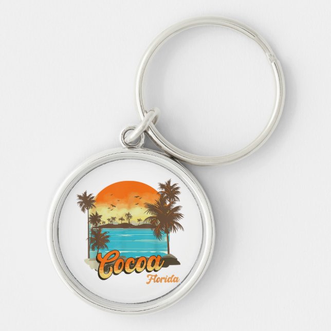 Llavero Cocoa Florida Beach Summer Vacation Palm Sunset (Frente)