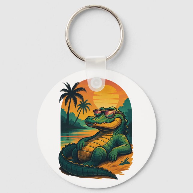 Llavero Cocodrilo de verano interminable - Retro (Anverso)