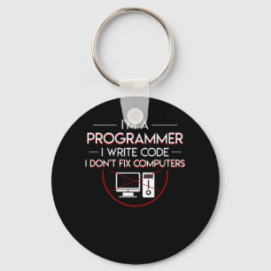 Llavero Coder Programmer Write Code No Fix Computer