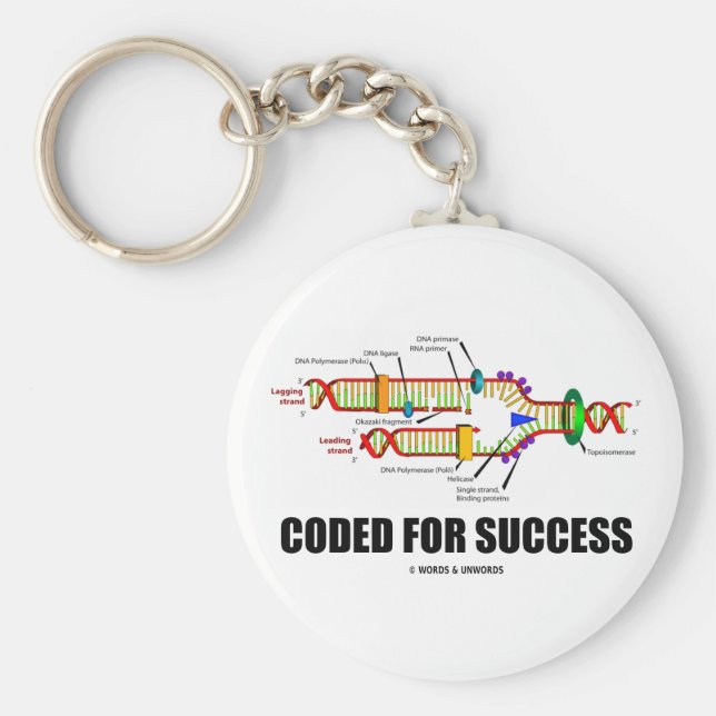 Llavero Codificado para el éxito (replicación del ADN) (Frente)