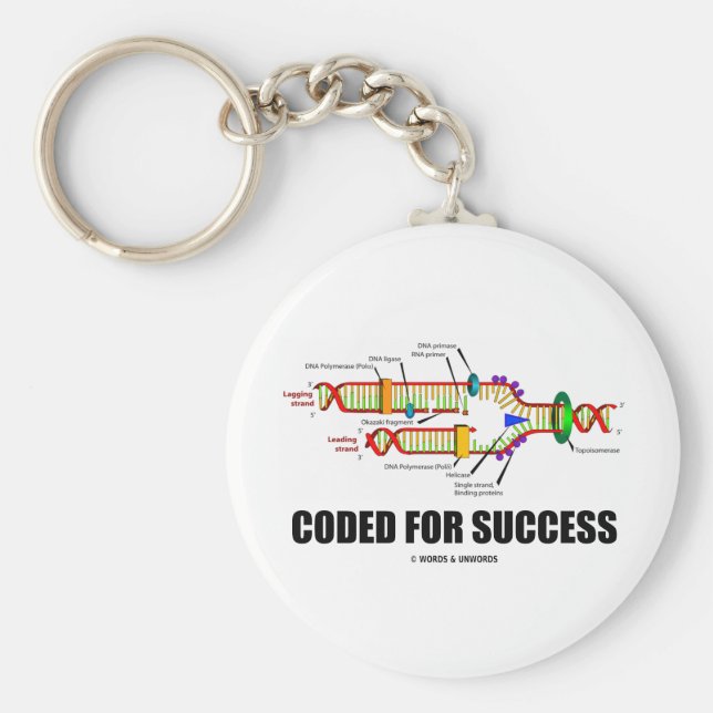 Llavero Codificado para el éxito (replicación del ADN) (Frente)