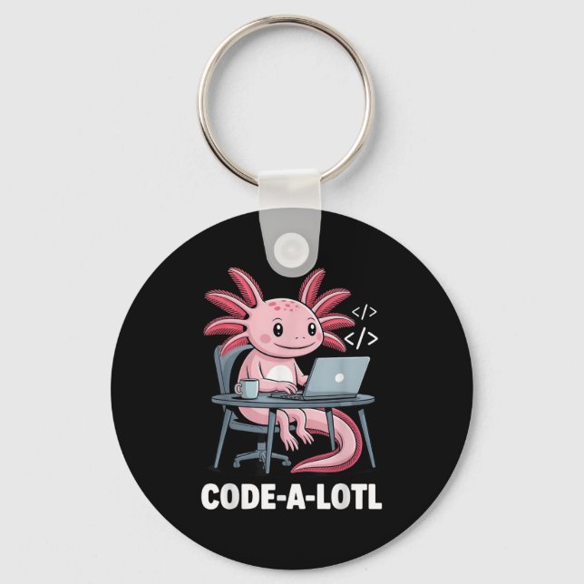Llavero Código-Alotl Funny Axolotl Tee Para Programadores (Anverso)