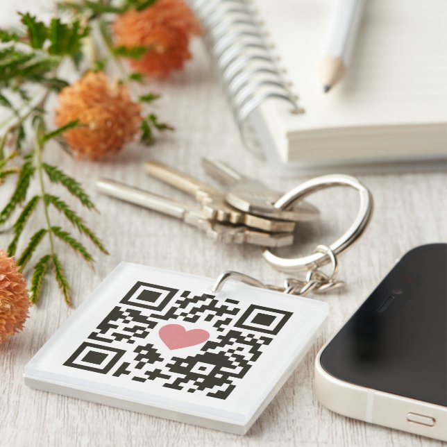 Llavero Código de Amor QR (Frente Derecha)