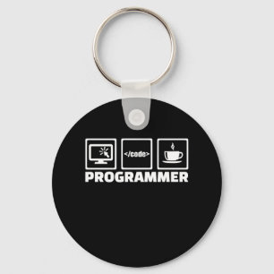 Llavero Código De Escritura Y Café De Bebida De Programado