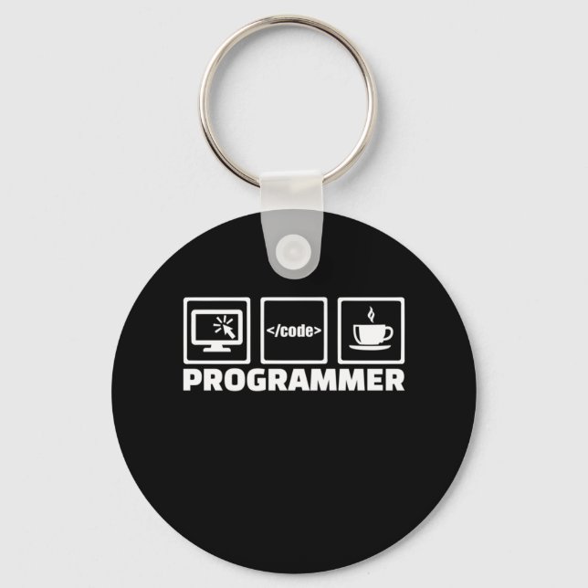 Llavero Código De Escritura Y Café De Bebida De Programado (Anverso)