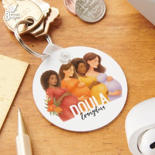 Llavero Código QR Acuarela Doula Posparto de Nacimiento
