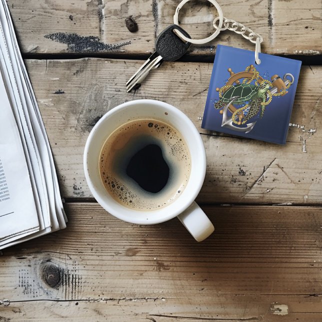 Llavero Código QR azul verde de tortuga marina (Subido por el creador)