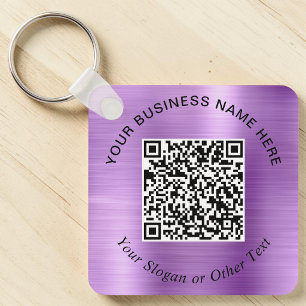 Llavero Código QR Comercial Promocional Morado
