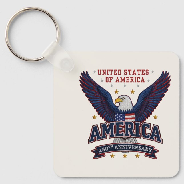 Llavero Código QR Comercial White Custom America 250 (Anverso)