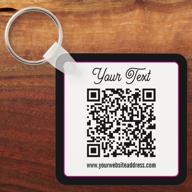 Llavero Código QR con letra cursiva de guión (Anverso)