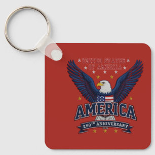 Llavero Código QR cuadrado de negocios America 250 persona