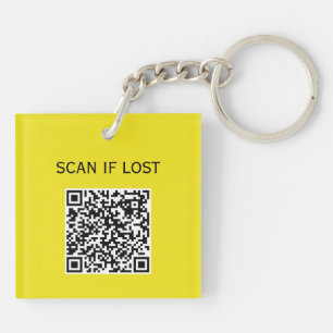 Llavero Código QR de color sólido Scan si se pierde Neon C