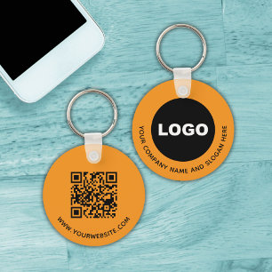 Llavero Código QR de escaneo Logo Naranja Promocional