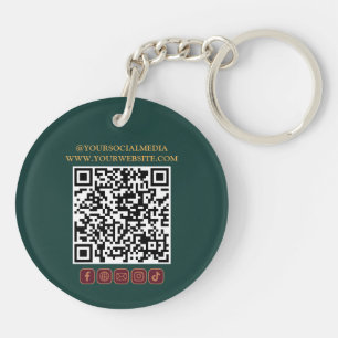 Llavero Código QR de logotipo de marca comercial personali