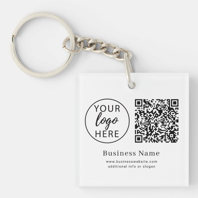 Llavero Código QR de logotipo empresarial personalizado Mi (Frente)
