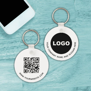 Llavero Código QR de logotipo promocional de negocio simpl