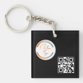 Llavero Código QR de logotipo simple negocio amarillo clar