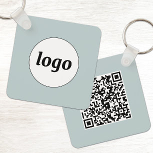 Llavero Código QR de Logotipo Simple Negocios