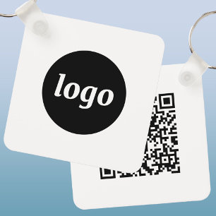 Llavero Código QR de Logotipo Simple Negocios
