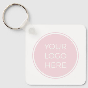 Llavero Código QR de logotipo simple rosa de Rubor