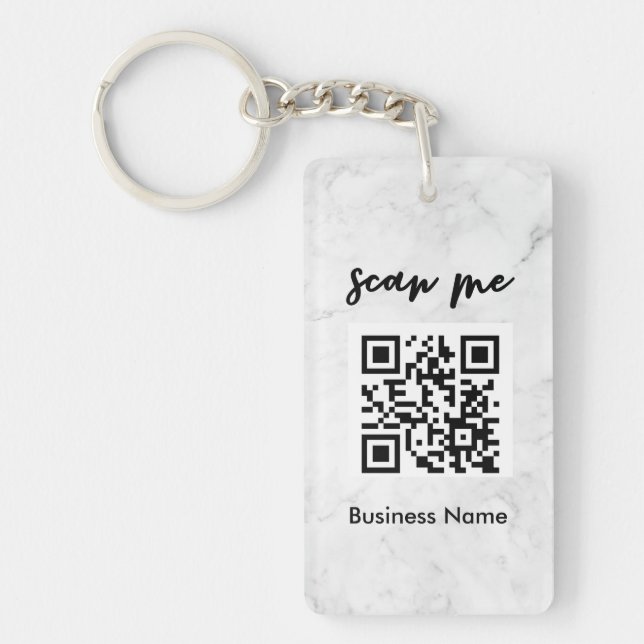 Llavero Código QR de Marble Profesional Su Keychain de Log (Frente)