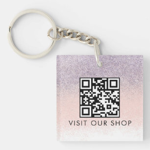 Llavero Código QR de Negocio para Parejas Monograma con Br
