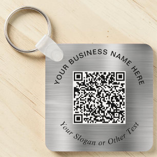 Llavero Código QR de negocio Promo Plata