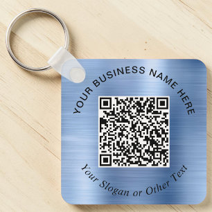 Llavero Código QR de Negocio Promocional Azul
